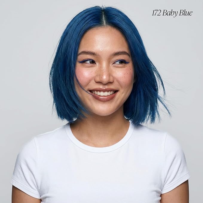 Adore Semi Permanent Hair Color (172 Baby Blue) | Vegan & Cruelty-Free Blue Hair Dye | No Ammonia, No Peroxide, No Alcohol | 4 Fl Oz Each (Pack of 2)