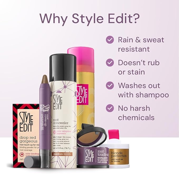 STYLE EDIT LIGHT BLONDE Root Concealer Touch-Up Spray (Multiple Colors Available) 4 Ounce (Pack of 2)