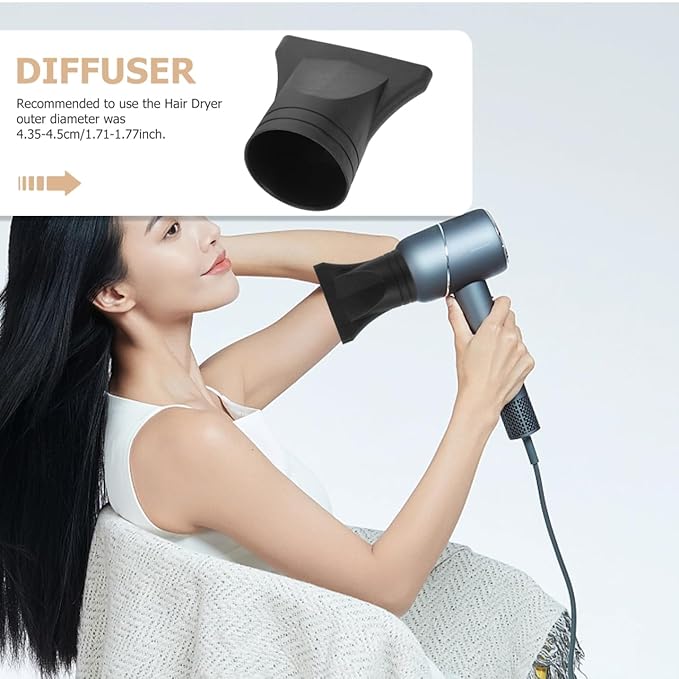 Baluue Universal Hair Dryer Diffuser Nozzle Attachment Plastic Concentrator Blow Dryer Nozzle for 1.77 Inch Diameter Styling Tool Ideal for Home and Salon Use