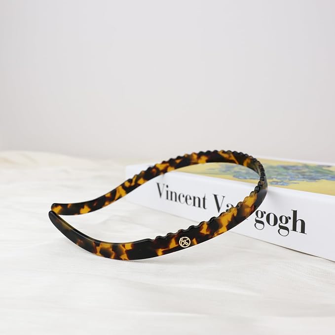 Tortoise Headbands Designed for Eyewear,Flex No Pressure Thin Hairband Fashion Acetate Hair Accessories for Womens Sisters Girls Gifts