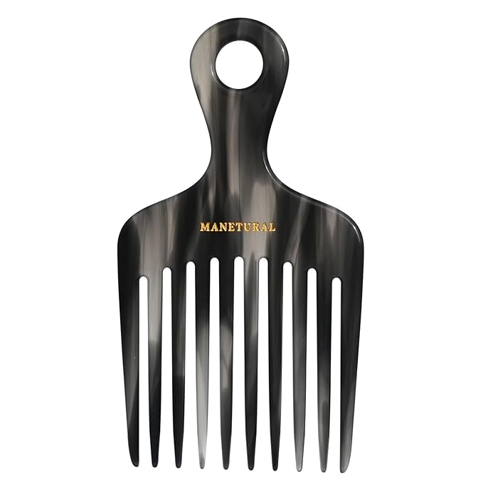 14MX Long-Tooth Comb/Afro Hair Lift Combs for Women's Curls and Men's Beards - Hand-Made, Hand-Crafted Beauty for Effortless Styling (Graphite, 1 PACK)