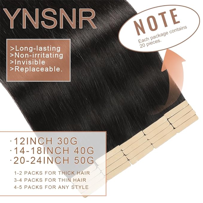 Tape in Hair Extensions Human Hair 12 Inch Human Hair Tape in Extensions Real Human Hair 20Pcs Natural Black Remy Extensions Human Hair for Women