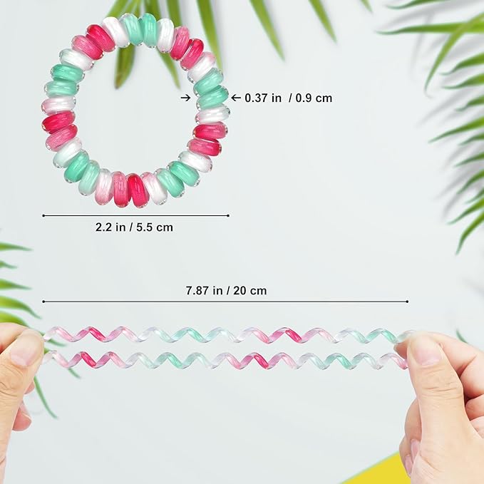 JessLab Spiral Hair Ties 10-Pack, No Damage Cute & Soft Elastic Coil Hair Ties for Women & Kids, Gentle Ponytail Holders for Thick or Thin Hair, Assorted Colors