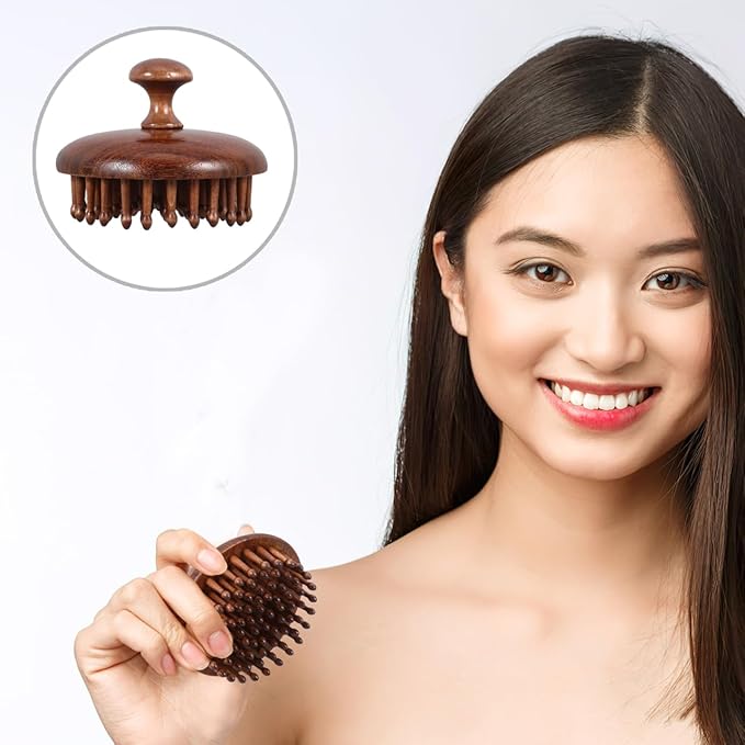 Handheld Wooden Scalp Massage Comb Ergonomic Design for Comfortable Grip Unisex Hair Styling Tool Wooden Massager for Scalp Care and Relaxation