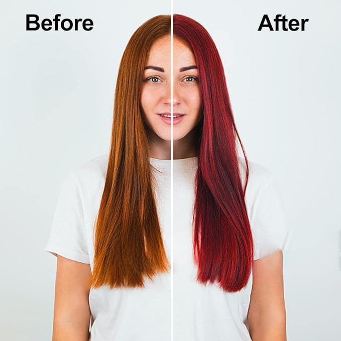 Wine Red Hair Dye Shampoo, Easy To Use, Semi-Permanent Color Shampoo - Lasts 30 Days, 16.9 FL Oz