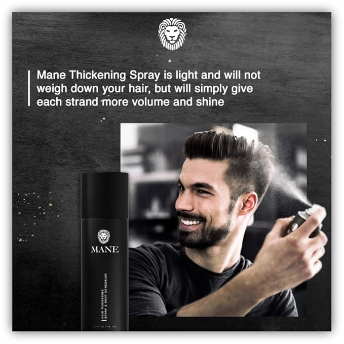 Hair Thickening Fiber Spray by Mane (100ml, Dark Brown)
