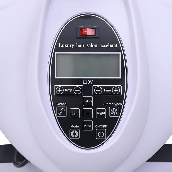 Wall Mounted Orbiting Hair Dryer, 1500W Temperature Adjustable Salon Hair Perming Machine, 360 Degree Rotating Heating Ring Rotating Hair Treatment Machine with 5 Heating Discs for Salon SPA