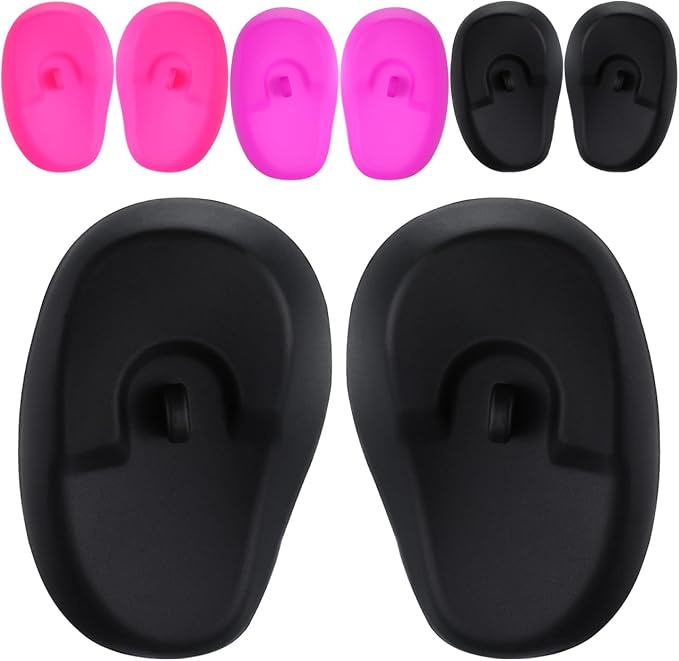Silicone Ear Protectors, 4pairs Anti-Slip Ear Covers Waterproof Ear Protective Cover for DIY Hair Dye, Washing Hair, Shower