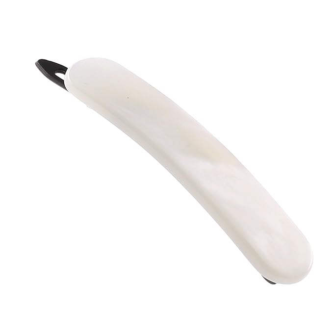 Camila Paris CP2822 French Hair Barrette Clip for Girls, Handmade, White, Metal-Free Closure Strong Hold Grip Hair Clips for Women, No Slip and Durable Styling Girls Hair Accessories, Made in France