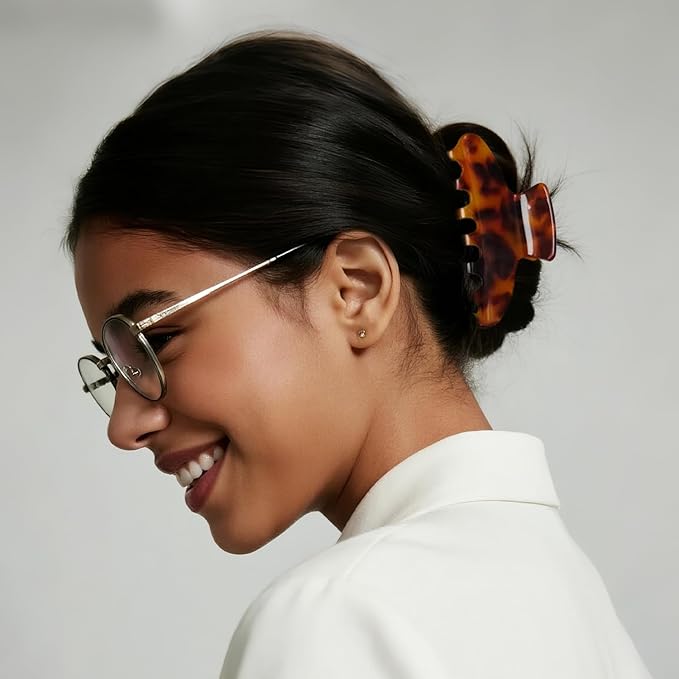 French Hair Claw Clips for Women Grils,4 Inch Strong Hold No Slip Grip Accessories Acetate Material,Not Easily Damaged,Thick or Thin Hair (Tortoiseshell)