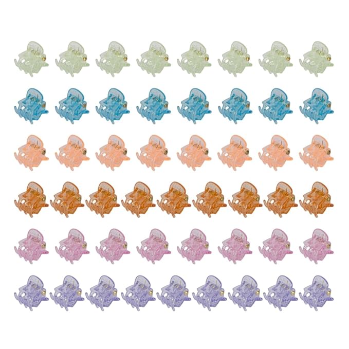 50 PCS Mini Hair Claw Clips， Bangs Strong Grip Multifunction Clamp Clips. (Glitter)