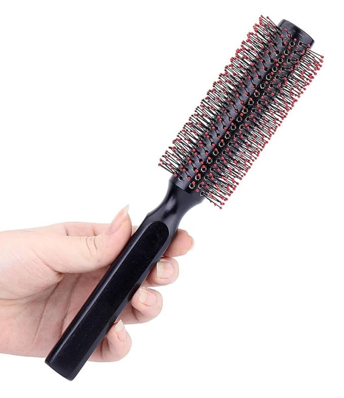 PERFEHAIR Round Hair Brush for Blow Drying, Wooden Blowout Brush With Soft Nylon Bristles, for Medium Or Short Hair