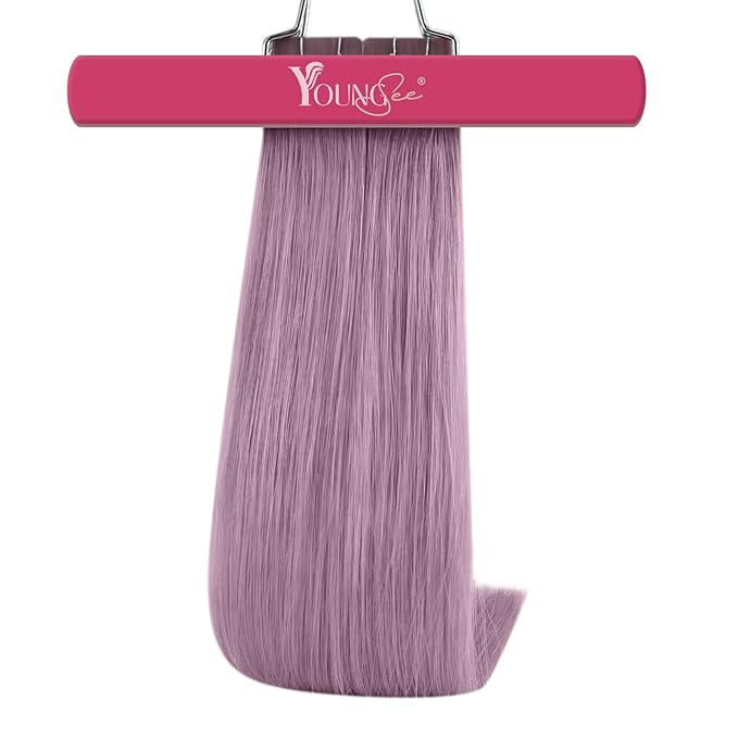 YoungSee Human Hair Tape in Extensions Light Purple 20 Inch Hair Extensions Tape in Purple tapes extension human hair 25g 10pcs Long-Hair for Special Events