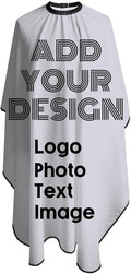 COWDIY Custom Barber Cape Personalized Hair Cutting Capes Add Your Image Text Salon Haircut Cape Hairdressing Apron for Home Salon and Barbershop (55 x 66 Inch)