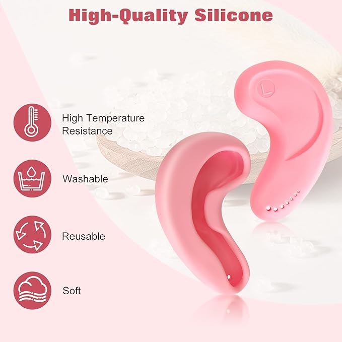 FERNIDA Ear Covers Protectors for Dryer, Hair Dye, Heat Iron, High-Temp Resistance Reusable Silicone Ear Cover for Salon Home