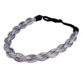 DIGUAN Chubby Narrow Synthetic Hair Braided Headband Classic Chunky Plaited Braids Elastic Stretch Hairpiece Women Girl Beauty accessory, 58g (Salt & Pepper)