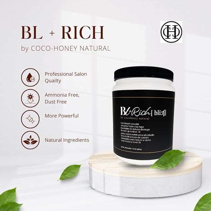 Hair Bleaching Powder for Dark Hair Lightening Blonde Hair Salon Quality Safe at Home (Charcoal 17.5 oz (500g))