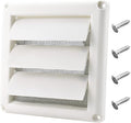 Funmit 4" Dryer Vent Cover for Exterior Wall Vent Hood Outlet Airflow Dryer Air Vent with Screen Includes 4 Screw for Easy Installation (White)