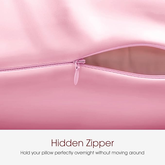 100% Silk Pillowcase for Hair and Skin Toddler Size 2 Pack Mulberry Silk Pillow Case 13 x 18 Inches Highest 6A Silk Kids/Travel Pillow Cover Soft Breathable Cooling with Hidden Zipper, Pink