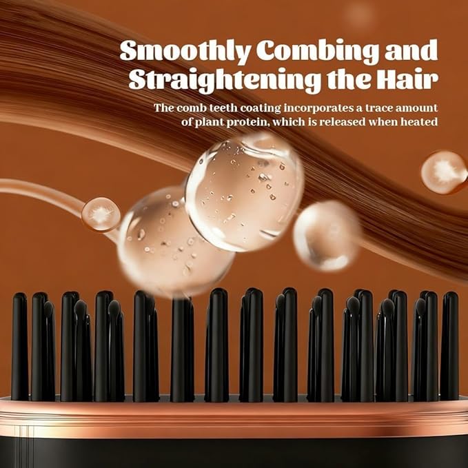 Mini Hair Straightener,30s Heating Wireless Cordless Portable Hair Straightener Brush,3-Speed Temperature Control,Christmas Gift for Women Men Home or Travel