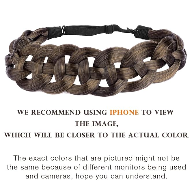 DIGUAN Hollow out Synthetic Hair Braided Headband Hairpiece Women Girl Beauty accessory for Women (Dark Brown)