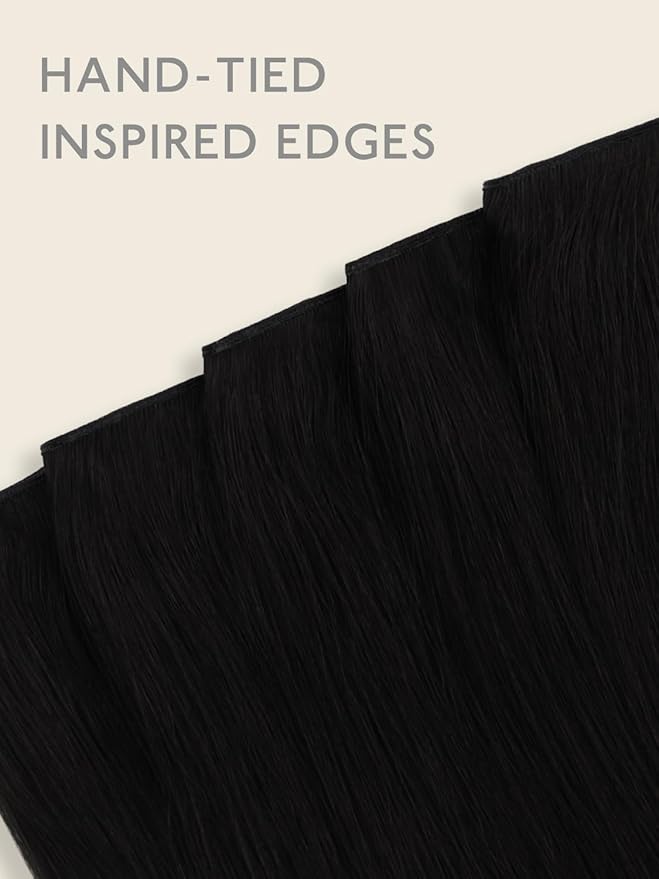 WENNALIFE Genius Seamless Clip in Hair Extensions Real Human 18 inch 120g 7 Pcs Jet Black Hair Extensions Clip Ins Luxury Remy De Cabello Humano Straight Invisible Fuller Reusable