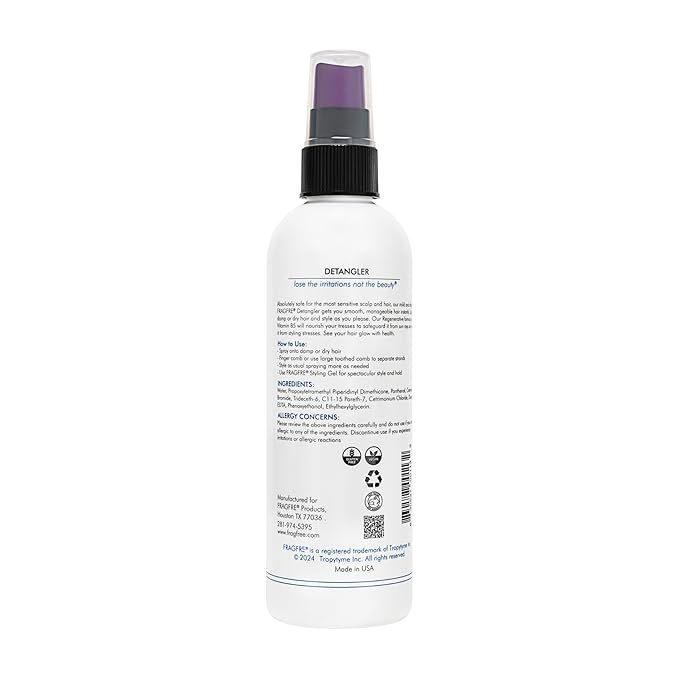 Detangler 8 oz (2-Pack Gift Set) - Fragrance Free Hypoallergenic Parabens Free - Hair Detangler Leave-in Conditioner for Sensitive Skin - Styling Heat Protectant - Vegan Cruelty/Gluten Free