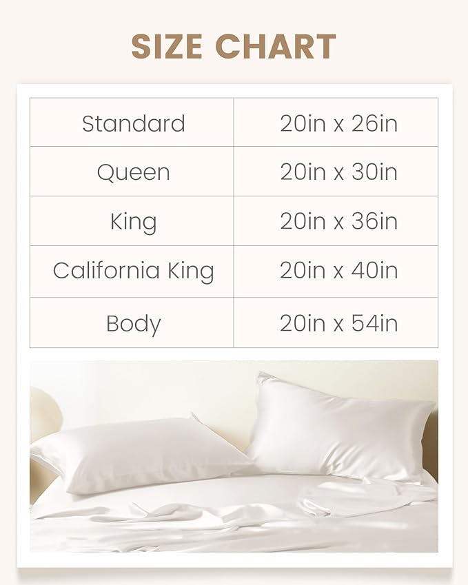 THXSILK Set of 2 100% Pure Mulberry Silk Pillowcases for Hair and Skin - Upgraded Real Grade 6A+ Mulberry Silk - Durable, Soft and Anti-Aging Silk Pillow Cases (King 20"x36", White)