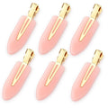 D 6 Pcs No bend Hair Clips No Crease Hair Clip Makeup Clips for Women and Girls Flat Hair Clips for Hairstyling Salon Golden Handle(Pink)
