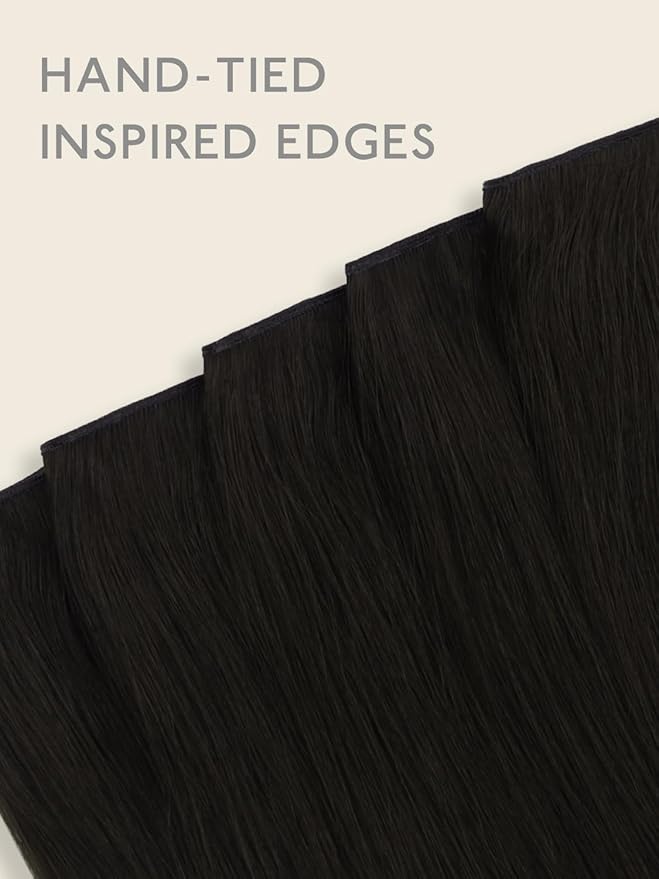 WENNALIFE Genius Seamless Clip in Hair Extensions Real Human 20 inch 140g 7 Pcs Natural Black Hair Extensions Clip Ins Luxury Remy De Cabello Humano Straight Invisible Fuller Reusable