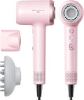 Hair Dryer, Wavytalk Turblow Pro Fast Drying Blow Dryer with Diffuser, High Speed Hair Dryer with 110,000 RPM, Pro Negative Ions for Reduces Damage, Frizz Smoothing, 3 Speeds & 3 Temps, Pink