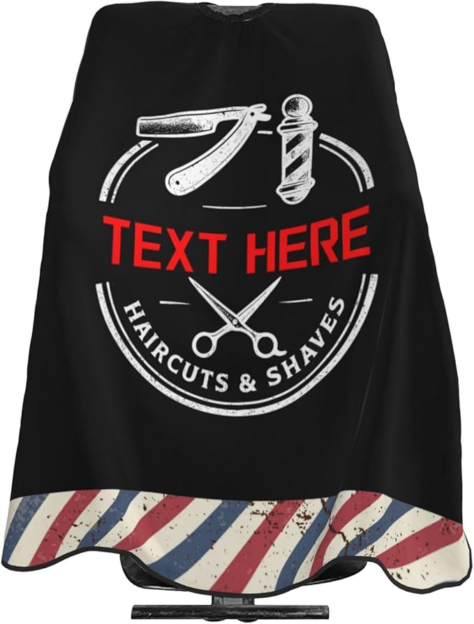 Custom Barber Cape for Men Personalized Professional Hair Cutting Cape with Text for Home Salon Barbershop