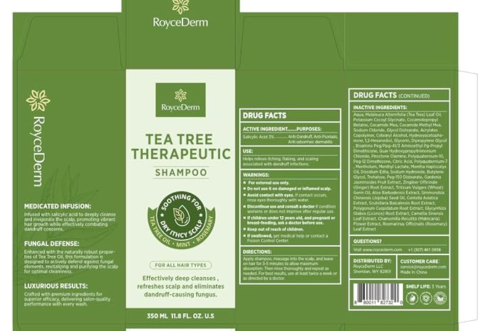 Roycederm Tea Tree Antifungal Scalp Care Set – Pre-Shampoo Scrub + Tea Tree Antifungal Shampoo + Hydrating Conditioner – Itchy & Dry Scalp Relief, Dandruff & Folliculitis Treatment