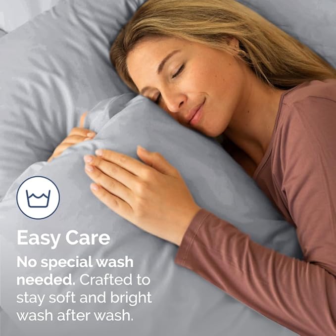 King Pillow Cases Set of 4 - Ultra Soft Hotel Quality Pillowcase Covers - Comfy, Cozy & Wrinkle Free - Shrinkage, Stain & Fade Resistant - Machine Washable Pillow Protectors - 4 Piece Set - Steel Blue