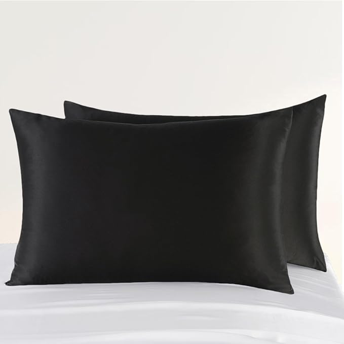 ZIMASILK Upgraded 100% 6A Grade Pure Mulberry Silk Pillowcase for Hair and Skin Silk Pillow Cases with Reinforced Hidden Zipper, More Soft & Durable, Gift Box (King 20"x36" Black)