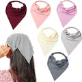 6 Pack Hair Scarf Headband for Women Elastic Bandana Head Scarf Large Boho Triangle Kerchief with Clips Non Slip Scarves