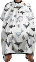 Adjustable Hairdresser Cape, Sea Whale Hairdresser Apron Hair Cutting Gown for Barbers
