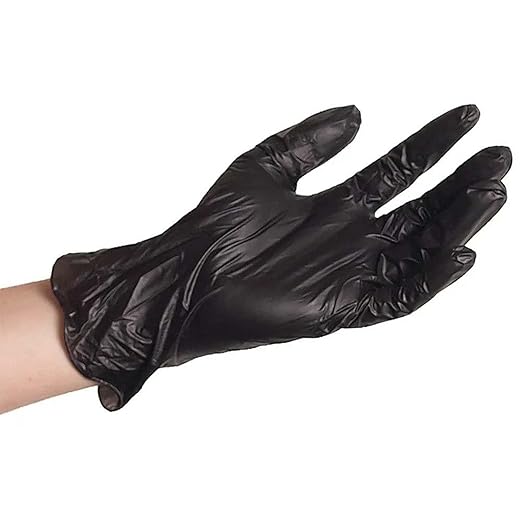 ForPro Professional Collection Disposable Vinyl Gloves, Black, Industrial Grade, Powder-Free, Latex-Free, Non-Sterile, Food Safe, 2.75 Mil. Palm, 3.9 Mil. Fingers, X-Large, 100-Count (Pack of 10)