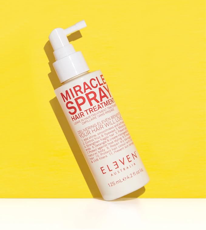 ELEVEN AUSTRALIA Miracle Leave In Hair Treatment Spray - Curly & Straight Hair Care Products for Women & Men, Heat Protection & Detangler, Frizz Control, Repairs Dryness - 4.2 fl oz