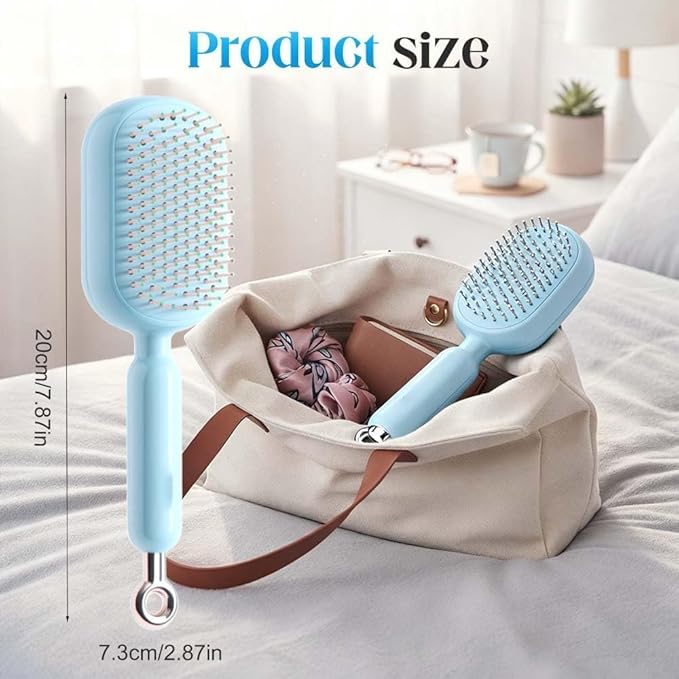2026 New Retractable Cushion Massage Comb, Upgraded Air Cushion Scalp Comb for Women and Men, Anti-Static Hair Brush for Massage Heads and Suitable for All Hair Types (Blue)