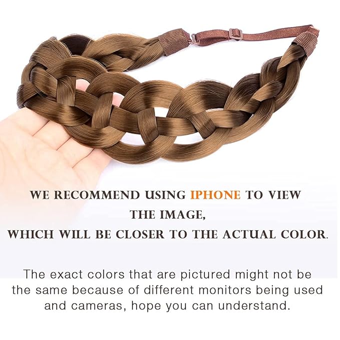 DIGUAN Hollow out Synthetic Hair Braided Headband Hairpiece Women Girl Beauty accessory for Women (Medium Brown)