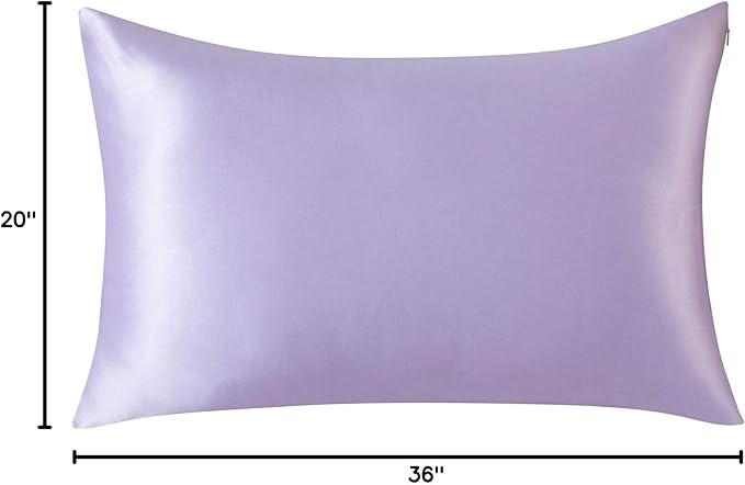 SLPBABY 100% Natural Pure Silk Pillowcase for Hair and Skin, Both Side 19 Momme Silk, Luxury Smooth Satin Pillowcase Cover with Hidden Zipper (King, Lavender)