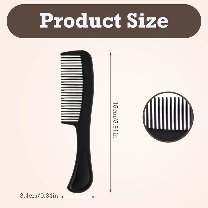 200Pcs Black Combs in Bulk, Individually Wrapped Widen Comb, Sturdy Hair Comb for Women and Men, Hair Combs for Home Homeless Hotel Shelter Charity Church Travel Nursing (5.9 Inch)