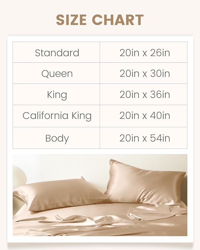 THXSILK Silk Pillowcase for Hair and Skin, 100% Mulberry Silk Bed Pillowcase Grade 6A+, Hypoallergenic Soft Breathable Silk Pillow Case with Hidden Zipper, King Size Pillow Case(Beige)