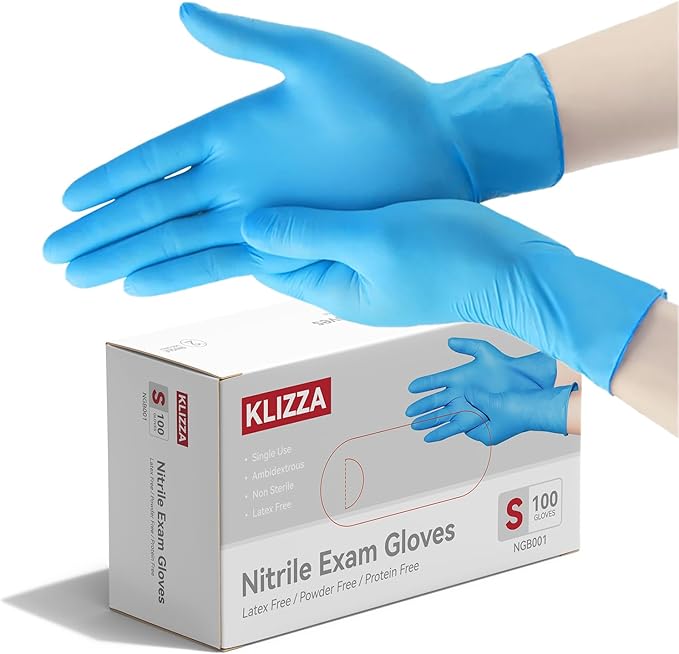 Blue Nitrile Gloves Disposable, Latex & Powder Free, Food Safe Gloves for Cooking Kitchen Cleaning Healthcare Salons