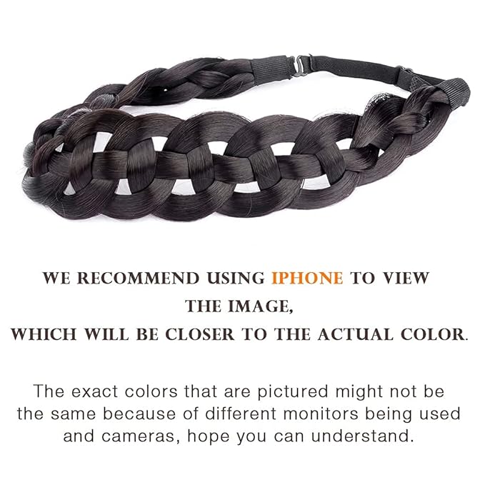 DIGUAN Hollow out Synthetic Hair Braided Headband Hairpiece Women Girl Beauty accessory for Women (Deep Brown)