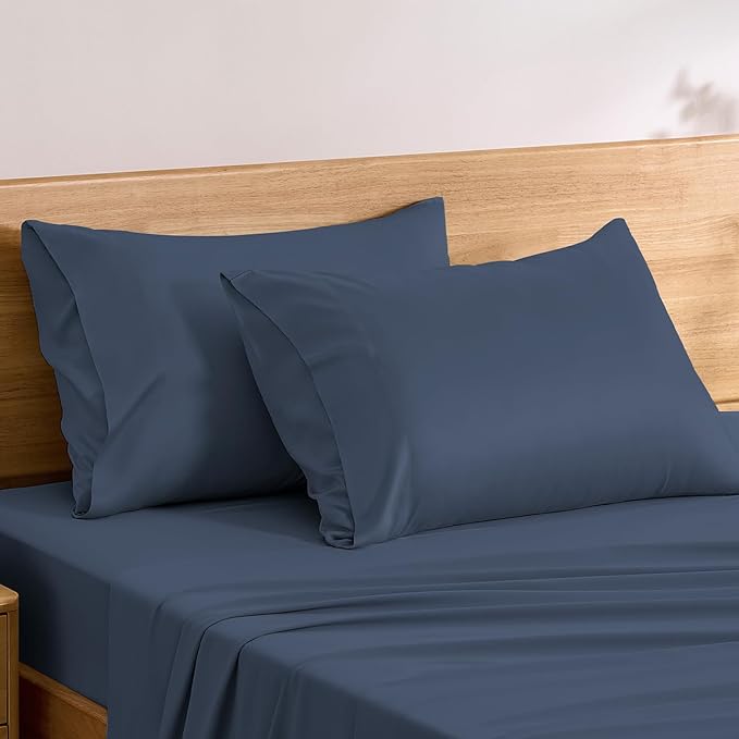 TOSMO Luxury Pillow Case Set of 2-100% Viscose Derived from Bamboo - Oeko-TEX, Silky Soft, Breathble & Cooling Pillow Cases with Envelope Closure (King / 20x40, Slate)
