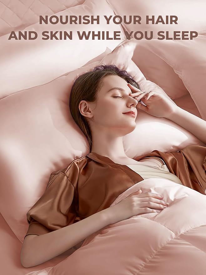 Mulberry Silk Pillowcase for Hair and Skin, SGMSILK 22 Momme Natural Silk Pillow Cases with Zipper, 6A Soft and Smooth Single Sided Pure Silk Pillow Cover (Coral Pink, Standard 20"x26")