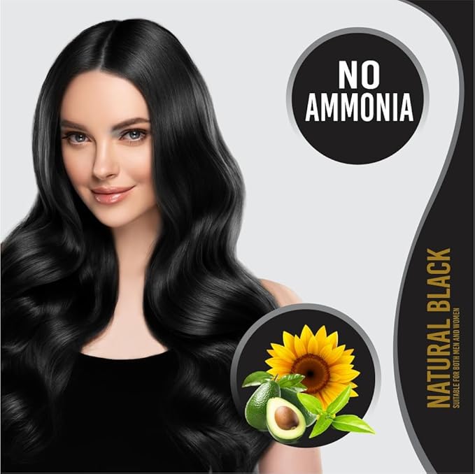 Kaveri Creme Hair Color Permanent Hair Dye Color - With Improved Creme Formula for Gray Coverage Ammonia Free Hair Color Dye for Rich Bright Long lasting (Black, 3.04 Fl Oz) - Pack Of 3