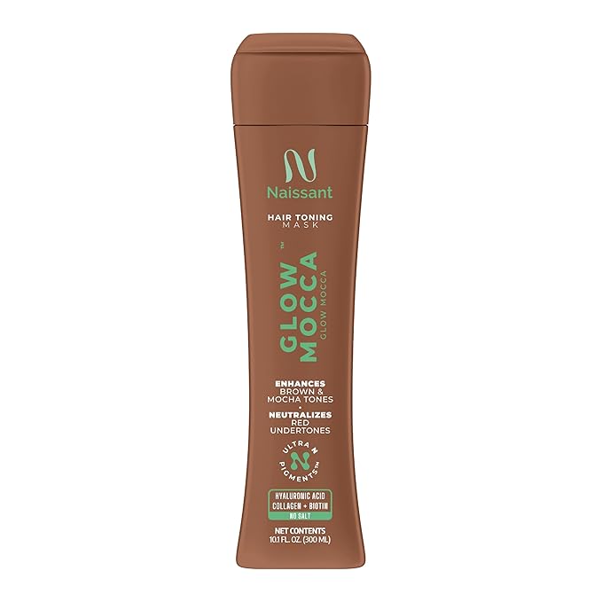 Naissant Glow Mocca Hair Toning Mask | Ultra High-Purity Pigments | Neutralizes Red&Orange Tones | For Brown&Mocha Hair | Hyaluronic Acid, Collagen &Biotin |Paraben, Ammonia &Sulfate Free | 10.1 Fl Oz